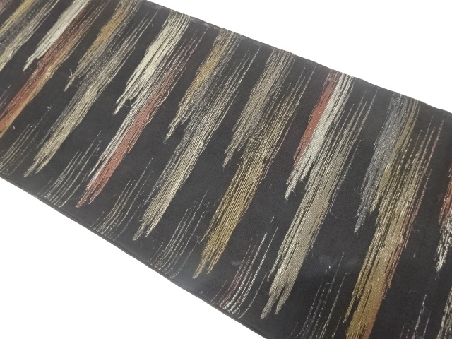 JAPANESE KIMONO / ANTIQUE FUKURO OBI FOR SUMMER / SILK / WOVEN MIST